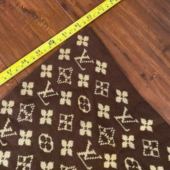 VTG Louis Vuitton Monogram Wool Scarf - Picture 4 of 9